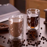 Ensemble de 2/4/6 tasses en verre borosilicate haute résistance, écologiques, résistantes à la chaleur, martelées, 350 ml, pour café, thé, jus