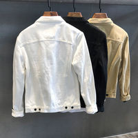 Vestes en jean vierges à simple boutonnage personnalisées pour hommes