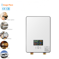 Chauffe-eau électrique instantané sans réservoir 220V-240V 3500W, température réglable, étanche IPX4, usage domestique