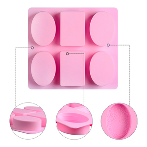 <span class=keywords><strong>Molde</strong></span> de silicona ovalado <span class=keywords><strong>rectangular</strong></span> <span class=keywords><strong>3D</strong></span> de 6 cavidades personalizado al por mayor para hacer velas de jabón - Product Image 5