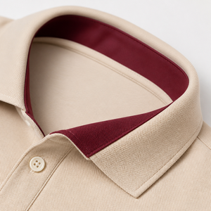 Polo personnalisé pour homme en piqué uni 100% coton à fibres longues mercerisé, coloris marine, beige, blanc cassé, anthracite, coupe ajustée, pour affaires, OEM - Product Image 3