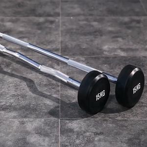 Yeni tasarım sıcak satış ağırlık kaldırma kauçuk halter Bar spor sabit kavisli halter - Product Image 6