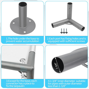 Kit de carport en acier, supports de <span class=keywords><strong>pergola</strong></span> d'extérieur, <span class=keywords><strong>connecteur</strong></span> de cadre de carport, kit de cadre de hangar - Product Image 5