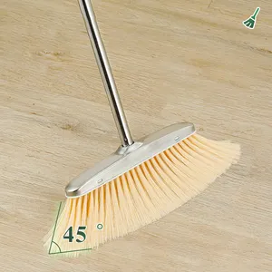 FTS design cleaning handle for home stainless steel stand up broom and dustpan set upgraded high quality with long