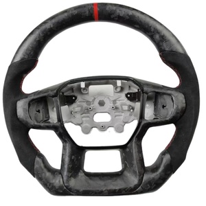 <span class=keywords><strong>พวงมาลัย</strong></span>รถฟอร์ด เรนเจอร์ รุ่นเรซซิ่ง ทำจากคาร์บอนไฟเบอร์แท้ หุ้มหนัง ทรงแบนด้านล่าง พร้อมตะเข็บเย็บสีแดง รุ่นสำหรับรถยนต์ - Product Image 2