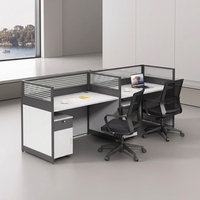 Ensemble de bureau et chaises pour 4-6 personnes, mobilier de bureau moderne en bois, postes de travail avec cloisons, résistant au feu, avec rangement