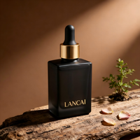 Flacon compte-gouttes carré à épaule plate en verre ambré de 15 ml, 30 ml, 50 ml, personnalisé pour cosmétiques et huiles essentielles – Vente en gros
