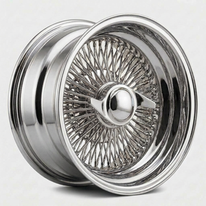 Ruedas de alambre de acero para Chevy Impala Cadillac Fleetwood 13x7 14x7 15x8 5x120.65 5x127 5x114.3 Estilo Lowrider <span class=keywords><strong>100</strong></span> 150 204 radios - Product Image 2