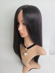 16 Inch Dài Thẳng Trung Quốc Trinh Nữ Tóc Giả Tóc Tự Nhiên Màu Nâu Đen Nhỏ <span class=keywords><strong>Cap</strong></span> Kích Thước Trọng Lượng Nhẹ Luxe Thiết Kế Tóc Giả Tóc Con Người - Product Image 5