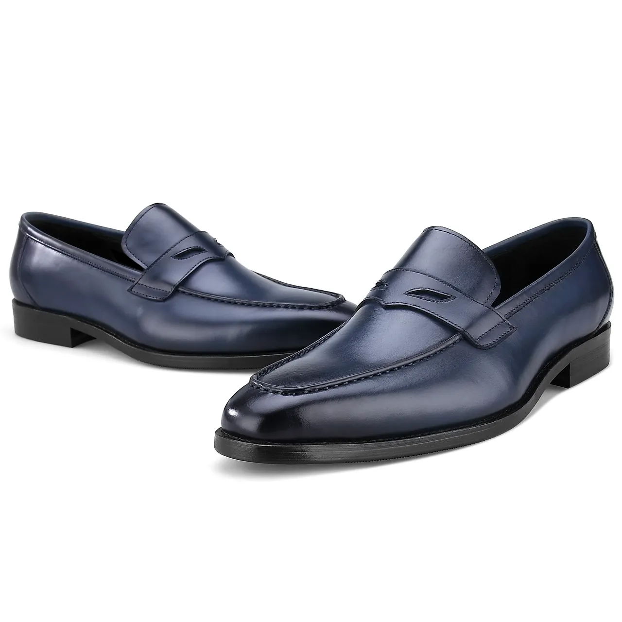Blue Black Fashion Casual New Desgin Slip-on Genuine Leather Loafers Shoes Moccasins Shoes for Men