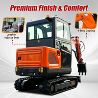 Excavadora Compacta de 3 Toneladas con Cabina, Motor Diésel Kubota, Certificación CE, Orugas de Goma, Giro Cero, Máquina Excavadora Utilitaria, Mejor Precio