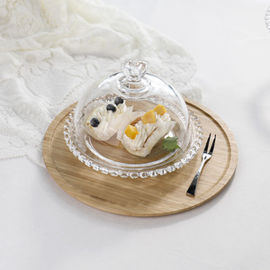 Set di alzata <span class=keywords><strong>per</strong></span> torta trasparente con decorazione di nozze <span class=keywords><strong>per</strong></span> torta da tavola con coperchio in vetro - Product Image 3