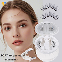 Cils magnétiques doux et naturels personnalisés avec applicateur, marque privée, fournisseur de cils magnétiques réutilisables, cils magnétiques