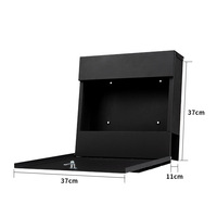 Outdoor Metall Mailbox Moderne schwarz plattierte Wand verriegelung Briefkasten mit Schlüsseln Home Dekorative Zeitungs halter