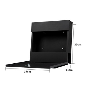 Boîte <span class=keywords><strong>aux</strong></span> <span class=keywords><strong>lettres</strong></span> extérieure en métal moderne plaqué noir boîte <span class=keywords><strong>aux</strong></span> <span class=keywords><strong>lettres</strong></span> verrouillable murale avec clés porte-journaux décoratif pour la maison - Product Image 4