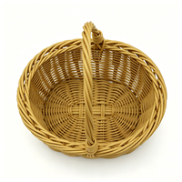 Panier suspendu tressé en rotin PP brun clair de 20 cm, écologique, imperméable, multi-usages, pour fleurs, cadeaux, fruits, rangement