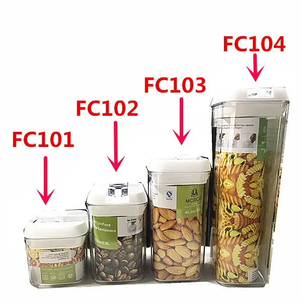 Ensemble de 7 récipients de stockage pour céréales, couvercles faciles à verrouiller, conteneurs de stockage pour aliments, distributeur de céréales, récipients pour aliments secs