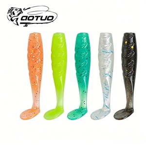 50 leurres souples en PVC en forme <span class=keywords><strong>de</strong></span> vague avec queue en T, appâts micro pour <span class=keywords><strong>la</strong></span> pêche, attractifs pour <span class=keywords><strong>la</strong></span> carpe, le bar et le poisson mandarin - Product Image 1