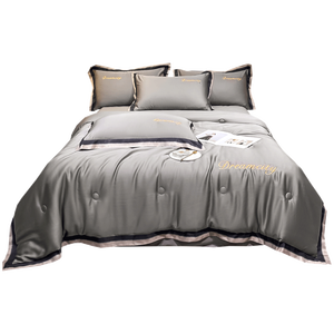 2025 Dream Series Edredón de verano Nuevo borde ancho digital Lavado Seda Hielo Bordado Tencel Cuatro piezas para aire acondicionado - Product Image 6