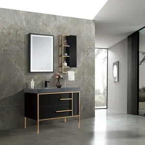 Modern ahşap havzası Vanity banyo mobilya tam Set