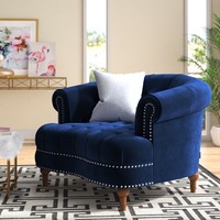 Meilleur prix Mobilier de maison Balcon inclinable Tissu Moderne Hôtel inclinable Loisirs Salon Velours Lounge Canapé Chaise