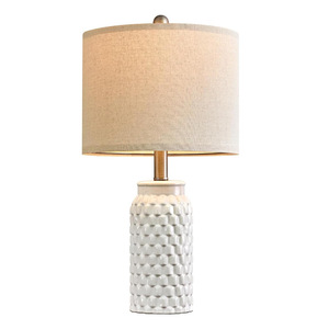 Lámpara de mesa de cerámica moderna E27 con pantalla LED de color blanco para decoración de dormitorio y estudio - Product Image 5