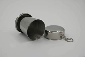 Mug de voyage moderne en acier inoxydable avec isolation sous vide, capacité de 150 ml, design pliable - Product Image 4