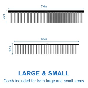 Peigne de toilettage pour animaux de compagnie en acier inoxydable de qualité supérieure avec dents arrondies et poignée antidérapante pour chiens, chats et toutes poils - Product Image 3
