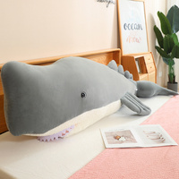 Coussins rembourrés cachalot pour décoration intérieure, poupée baleine bleue artificielle