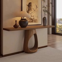 Table d'angle en bois massif de style chinois : Décoration luxueuse de style hôtelier pour entrées, couloirs et salons