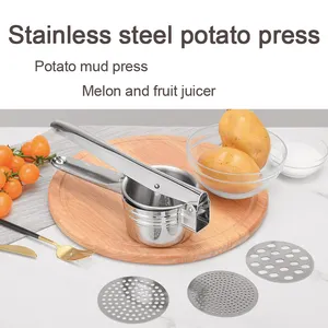 2023 Fruit Vegetable Tools Garlic Crusher Custom Potato Ricer Masher Press Stainless Steel Garlic Press