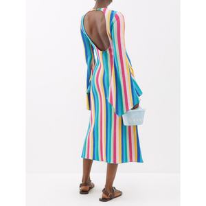 Vestido de Manga Larga a Rayas Único de Algodón Mezclado Estilo Francés, Venta al por Mayor - Product Image 4