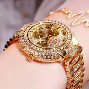 Новые модные золотые женские роскошные спортивные качественные наручные часы Hifive, браслеты, блестящие женские ювелирные изделия с бриллиантами, часы для девочек