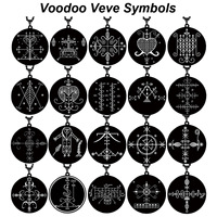 Voodoo Veve Logo Charme Bijoux Vodou Lwa Loa Talisman Collier Pendentif En Acier Inoxydable