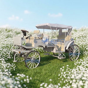 Carruaje Eléctrico de Lujo de Color Blanco Puro para Paseos Turísticos, Carruaje Real de Princesa, Carruaje de Boda, Carroza de Caballos - Product Image 1