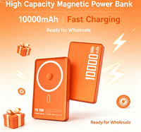 Banco de Energía Inalámbrico Magnético de Carga Rápida PD de 10000 mAh con Pantalla Digital, Mini Banco de Energía Externo Portátil para Teléfonos iPhone y Android
