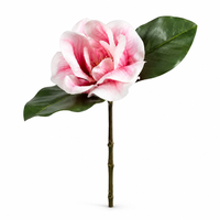 Susunan Bunga Magnolia Buatan dari Sutra, Warna Putih Pink untuk Dekorasi Pernikahan, Rumah, dan Taman