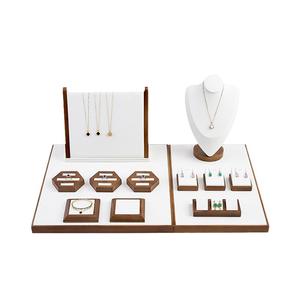 Accessoires <span class=keywords><strong>d</strong></span>'affichage de bijoux en bois haut de gamme anneau collier plateau magasin comptoir rack - Product Image 1