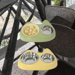 ชามอาหารสัตว์เลี้ยงแบบพกพา สองinหนึ่ง ทำจากสแตนเลส ปลอดภัยต่อสิ่งแวดล้อม ช่วยลดการกินเร็วและป้องกันการสำลัก สำหรับสัตว์ขนาดเล็ก - Product Image 3