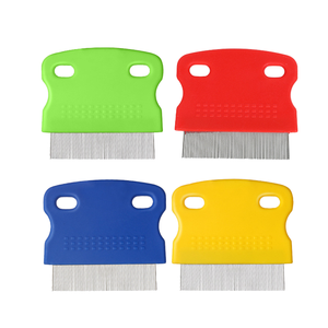 6.3*5.8cm pettine per capelli per cani Terminator pidocchi assortiti rosso giallo verde blu rosa libero pidocchi pettine in acciaio inox PP - Product Image 2