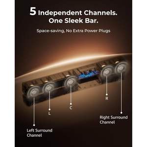 Barra de Sonido 5.1 Canales con Subwoofer de 300W Dolby Atmos para Cine en Casa y TV - Product Image 2