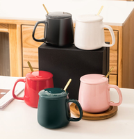 Vente en gros d'usine, ensemble de tasses à café en céramique blanches et noires personnalisées avec logo promotionnel, grande capacité, pour la rentrée scolaire