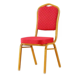 เก้าอี้จัดงานเลี้ยงในโรงแรมแบบพับเก็บได้เก้าอี้จัดงานเฉลิมฉลองมือสองกรอบสีทองสีแดง - Product Image 5