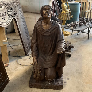BLVE Custom Life Size Religious Metal Saint Paying Escultura Bronce Arrodillado St Juan Diego Estatua - Product Image 5