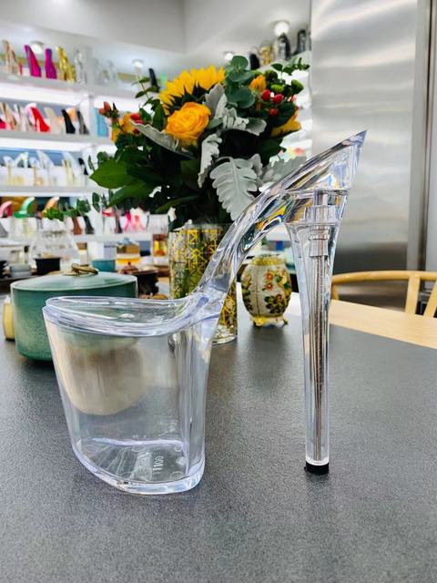 20cm High-heeled Pc Material with Bottom 9.5cm Tilted Waterproof Platform Heel