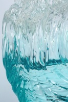 Sculpture moderne de luxe abstraite en résine époxy transparente avec finition haute brillance couleur personnalisée pour la décoration intérieure
