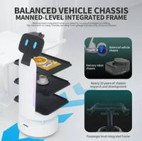 Robot de livraison alimentaire commercial à navigation autonome, évitement d'obstacles, 4 niveaux, contrôlé par application, auto-recharge, autonomie de 48h