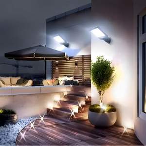 Lampe murale solaire LED extérieure IP65 avec détecteur de mouvement pour jardin, patio, porte de garage, étanche, télécommande, sécurité, éclairage de rue - Product Image 6