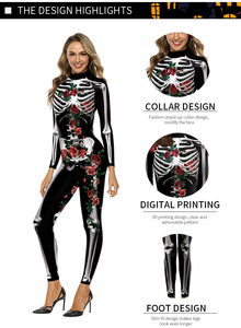 Body de Huesos de Esqueleto para Halloween para Mujer Sexy Enterizo de Calavera Disfraz Nuevo y Colorido para Fanáticos de TV y Películas - Product Image 5
