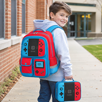 Ensemble de sacs à dos pour garçons gamers 3 pièces avec boîte à lunch en polyester pour l'école primaire et le collège